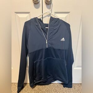Adidas Dark Blue Half-Zip Hoodie
